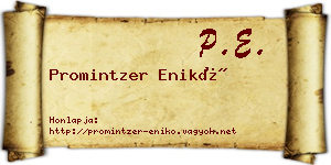 Promintzer Enikő névjegykártya